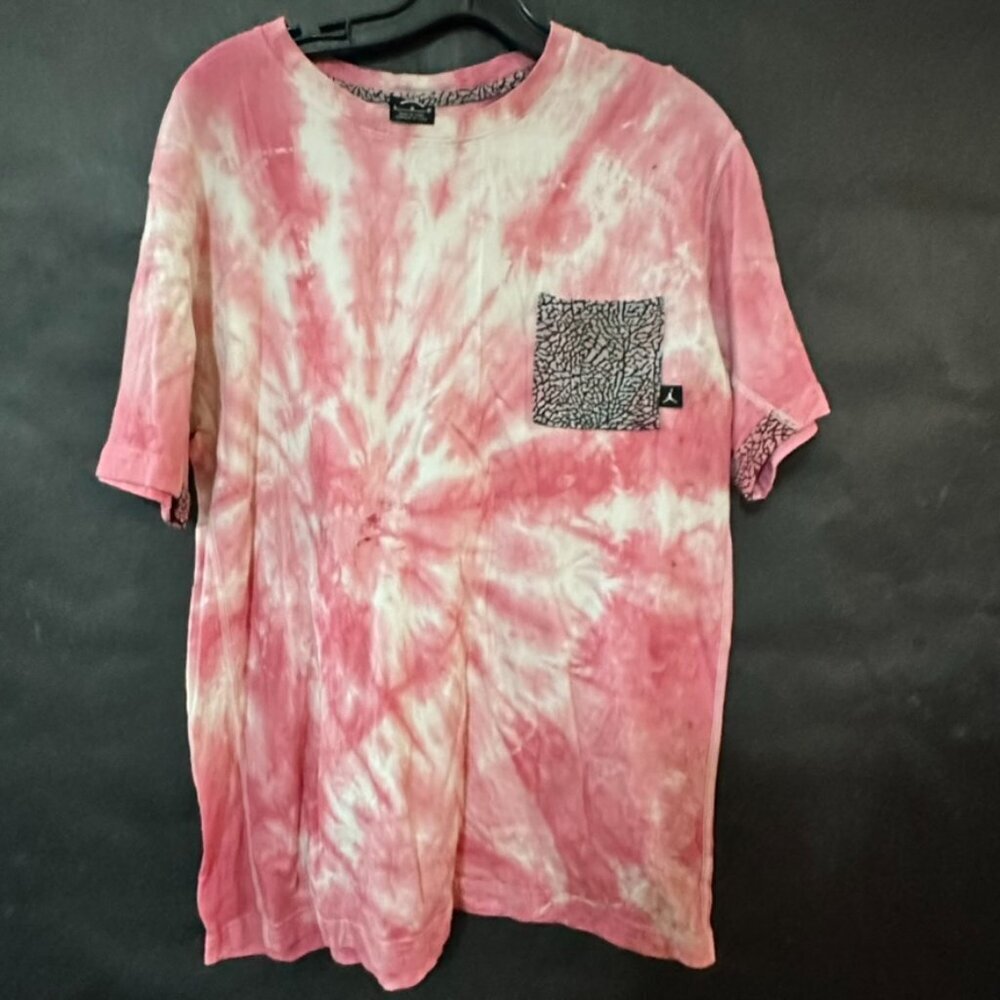 Air Jordan pink Nike tie Dye Pocket Tee Shirt T-shirt Handmade Size Large - Picture 2 of 6